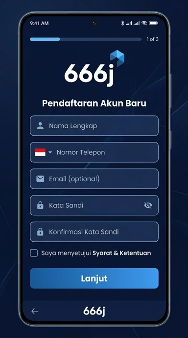 Cara Daftar Akun Baru 666j untuk Android