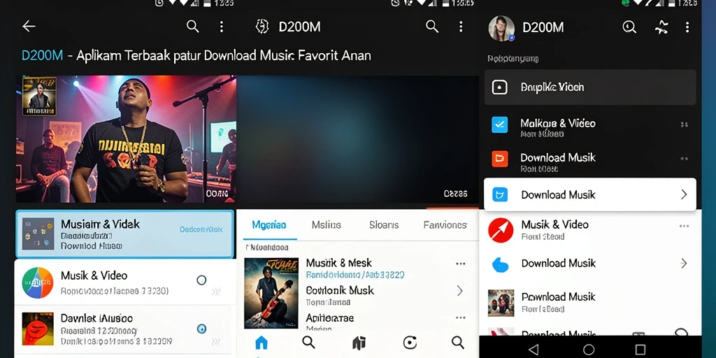 Tampilan antarmuka D200M untuk Download Musik yang menarik dan mudah digunakan.