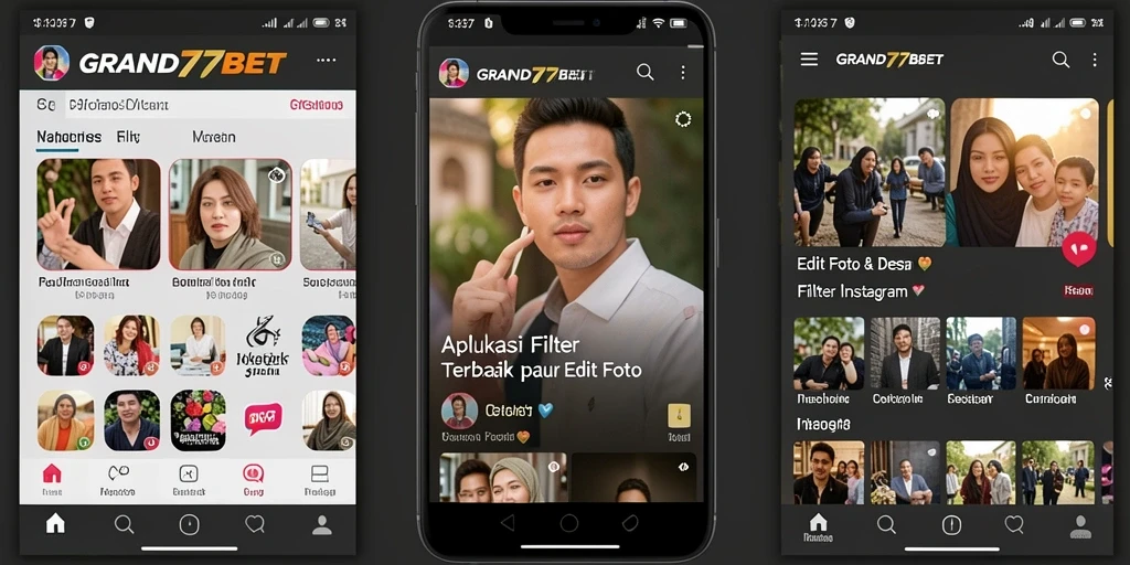 Tampilan antarmuka GRAND77BET untuk filter Instagram yang menarik.