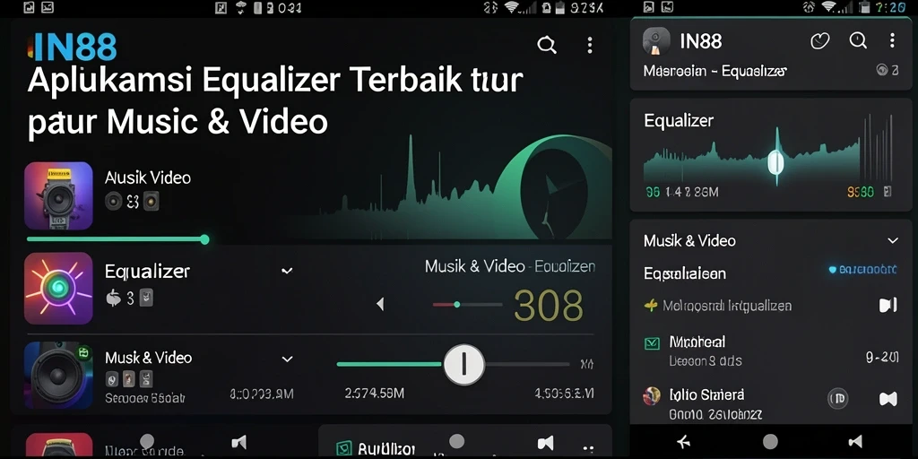 Antarmuka pengguna IN88 dengan pengaturan equalizer yang lengkap.