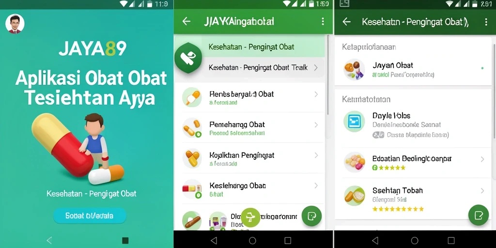 Antarmuka JAYA89 menampilkan fitur Pengingat Obat yang user-friendly.