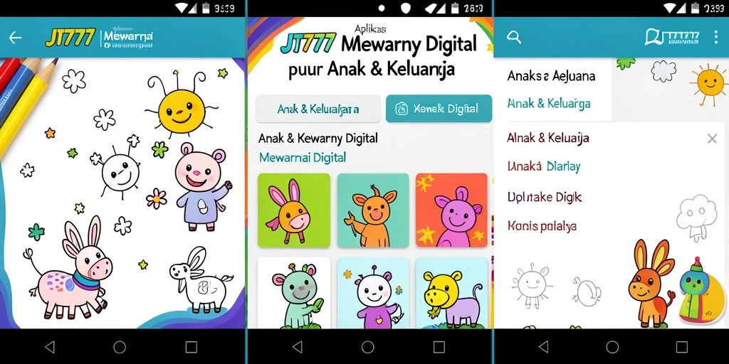 Antarmuka aplikasi JT777 yang menarik untuk mewarnai.