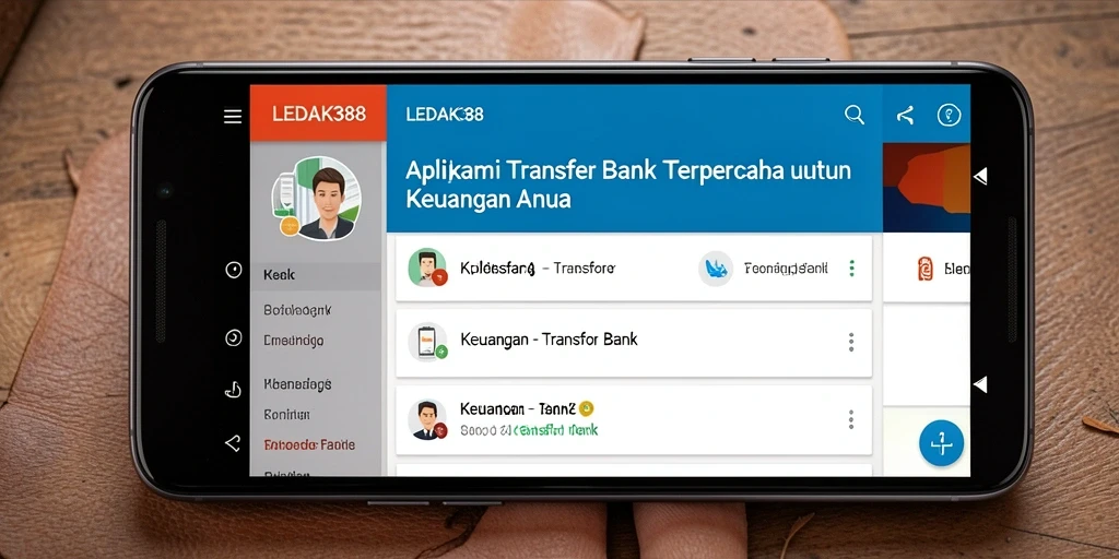 Tampilan antarmuka LEDAK388 yang sederhana dan fungsional untuk transfer bank.