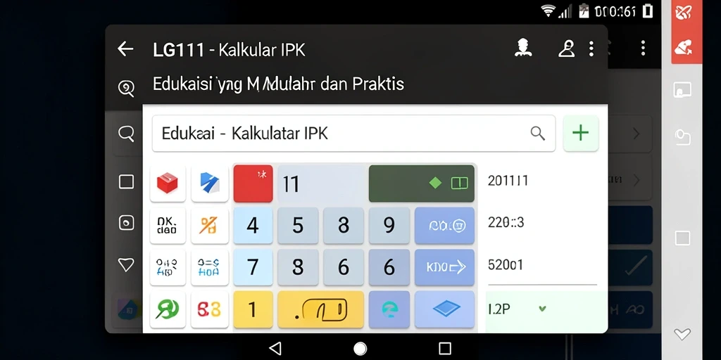 Antarmuka pengguna LG111 yang simpel dan informatif untuk Kalkulator IPK.
