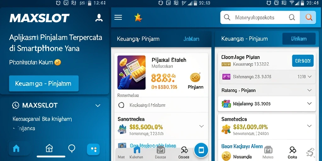 Tampilan antarmuka pengguna aplikasi MAXSLOT untuk pengajuan pinjaman.