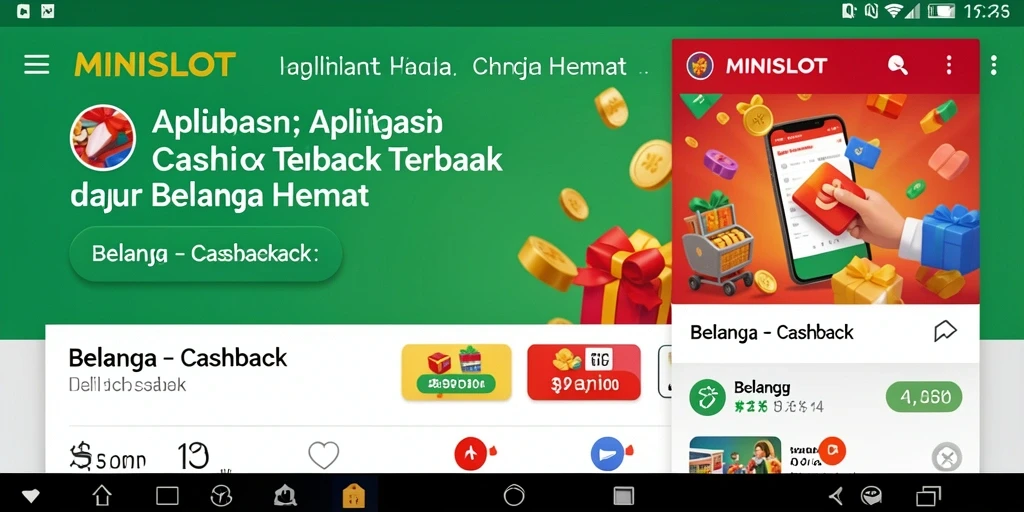 Tampilan antarmuka aplikasi MINISLOT dengan fungsi Cashback yang menarik.