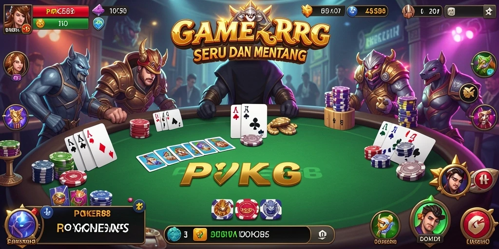 Antarmuka menarik POKER88 saat permainan RPG berlangsung.