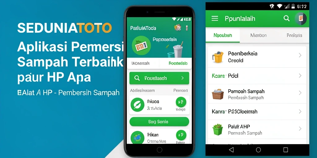 Antarmuka pengguna SEDUNIATOTO saat membersihkan sampah di HP.